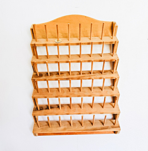 Wood wall mounted thread - wood, spool