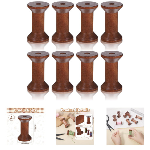 8pcs wooden spools craft - wooden,